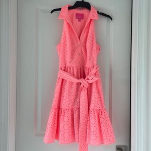 Lilly Pulitzer hot pink eyelet dress